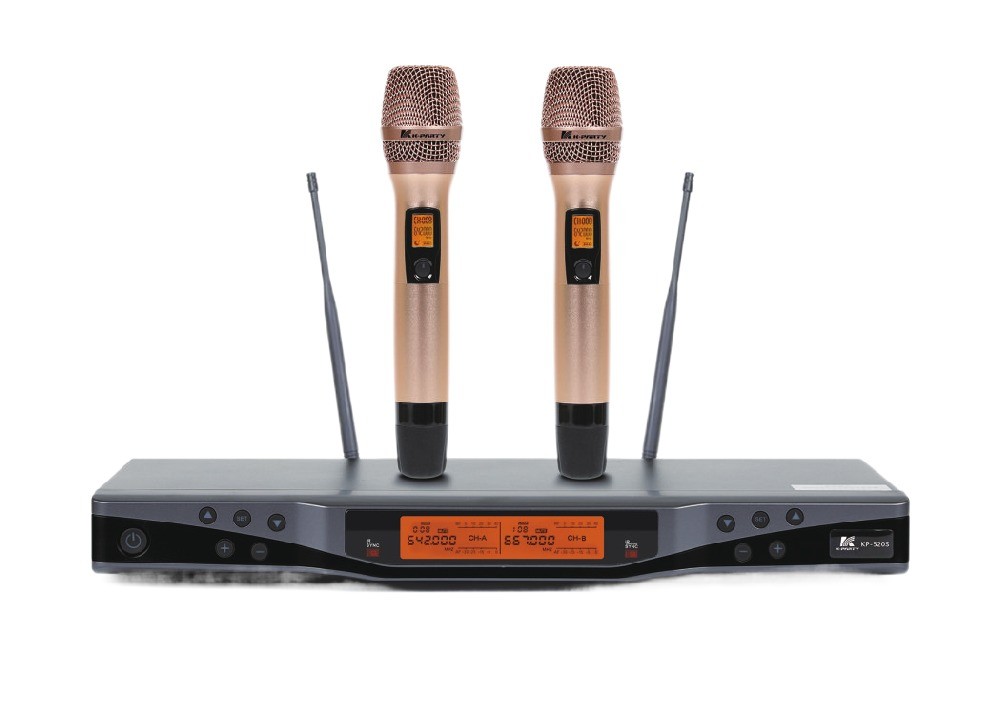 KP-520S Microfone sem fio profissional de banda UHF com espaçamento entre canais de 250KHz